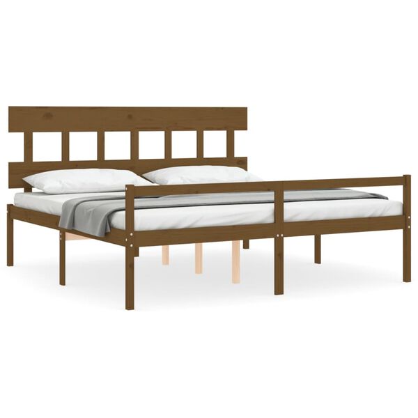 vidaXL Lit pour personne âgée sans matelas 200x200 cm bois massif