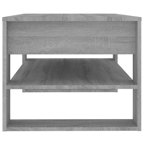 vidaXL Table basse sonoma gris 102x55x45 cm bois d'ing&eacute;nierie