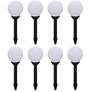 vidaXL 8 pcs Lampes d'all&eacute;e d'ext&eacute;rieur &agrave; LED 15 cm et piquet au sol