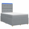 vidaXL Lit boxspring LED avec matelas Gris clair 120 x 200 cm Tissu