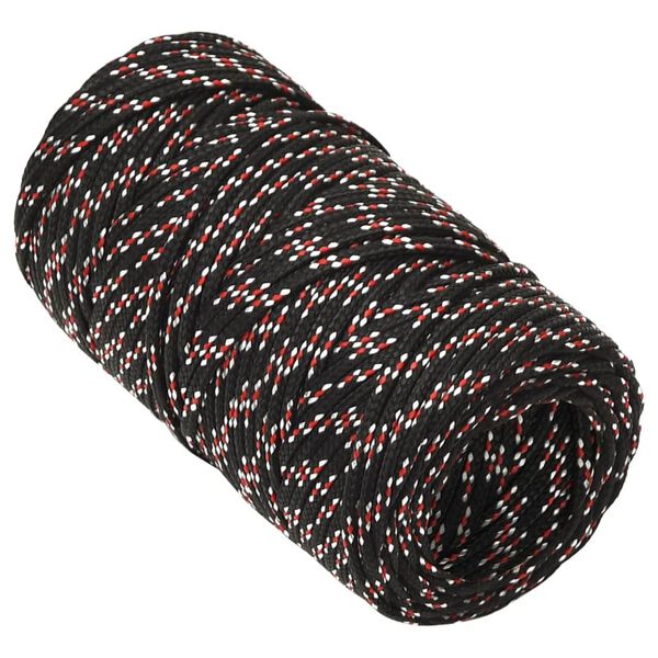 vidaXL Corde de bateau Noir 2 mm 50 m Polypropyl&egrave;ne
