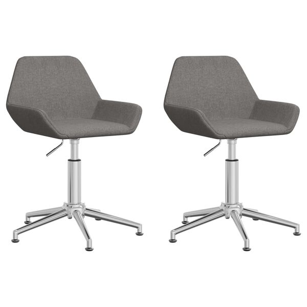 vidaXL Chaises pivotantes &agrave; manger lot de 2 Gris fonc&eacute; Tissu