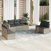 vidaXL Salon de jardin avec coussins 7 pcs gris clair r&eacute;sine tress&eacute;e