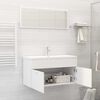 vidaXL Ensemble de meubles de salle de bain 2pcs blanc bois ing&eacute;nierie