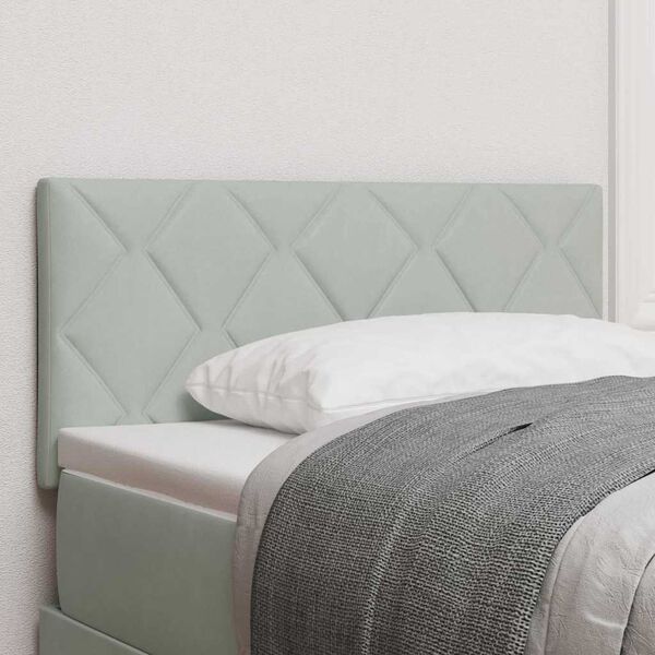 vidaXL T&ecirc;te de lit avec t&ecirc;te de lit Gris clair 90 cm Velours