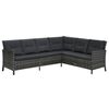 vidaXL Salon de jardin 4 pcs avec coussins r&eacute;sine tress&eacute;e gris