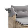 vidaXL Canap&eacute; de jardin 2 places avec auvent et tabourets beige rotin