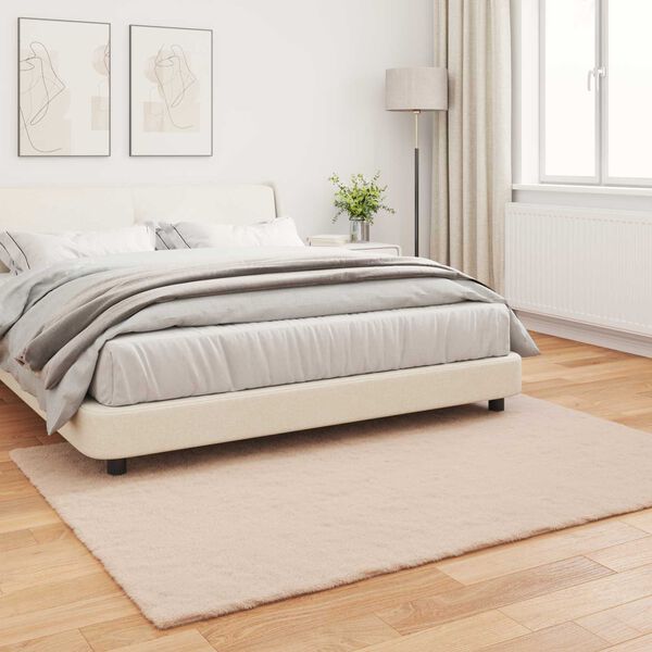 vidaXL Tapis en Fourrure Synth&eacute;tique de Lapin Olite Taupe 140 x 200 cm