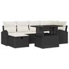 vidaXL Ensemble de canap&eacute; de jardin 7 pc Noir polyrotin
