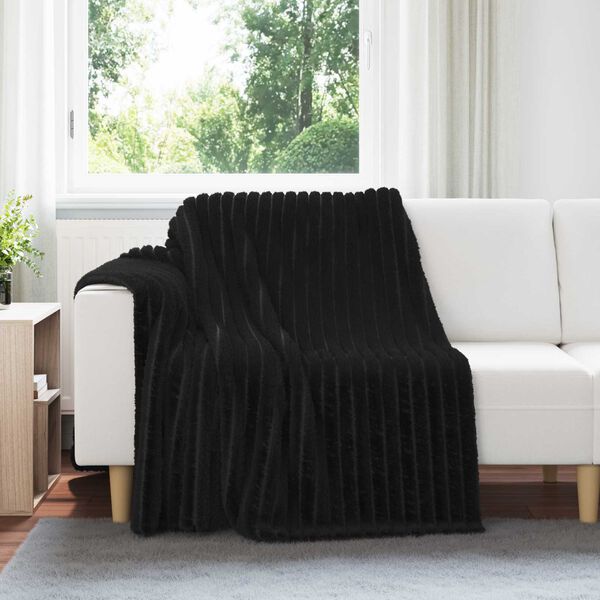 vidaXL Jet&eacute; Noir 200 x 150 cm Toison