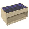 vidaXL Table basse avec LED infini ch&ecirc;ne sonoma 90x50x50 cm