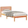 vidaXL Cadre de lit avec t&ecirc;te de lit Brun cire 80 x 220 cm Pin massif