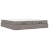 vidaXL Cadre de lit avec matelas avec matelas 2 pcs Taupe tissu