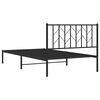 vidaXL Cadre de lit métal sans matelas avec tête de lit noir 107x203cm