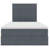 vidaXL Lit avec rangement et matelas Gris fonc&eacute; 120 x 200 cm Velours