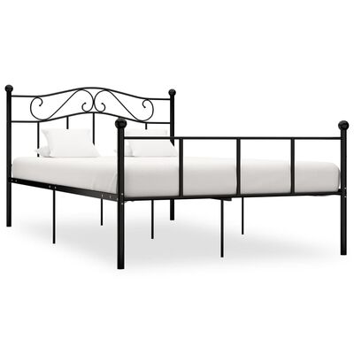 vidaXL Cadre de lit Noir Métal 120 x 200 cm