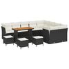 vidaXL Ensemble de canap&eacute; de jardin 13 pc Noir polyrotin