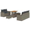 vidaXL Ensemble de canap&eacute; de jardin avec coussin 8 pcs Gris polyrotin