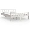 vidaXL Cadre de lit sans matelas blanc bois de pin massif