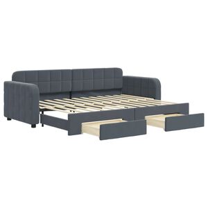 vidaXL Lit de jour avec gigogne et tiroirs sans matelas 80x200 cm