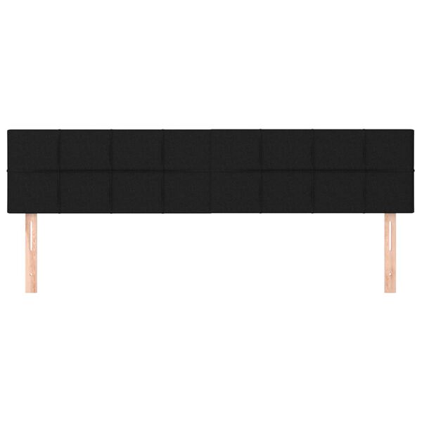vidaXL T&ecirc;tes de lit 2 pcs Noir 90x5x78/88 cm Tissu