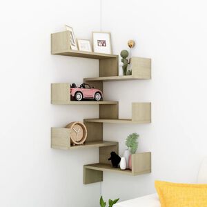vidaXL &Eacute;tag&egrave;res murales d'angle 2 pcs Ch&ecirc;ne sonoma Bois d&rsquo;ing&eacute;nierie