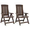 vidaXL Chaises inclinables de jardin lot de 2 Plastique Moka