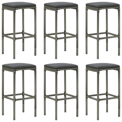 vidaXL Ensemble de bar de jardin 8 pcs et coussins Résine tressée Gris