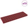 vidaXL Tapis d'escalier auto-adh&eacute;sifs Ray&eacute; 15 pcs Rouge 65 x 21 x 4 cm