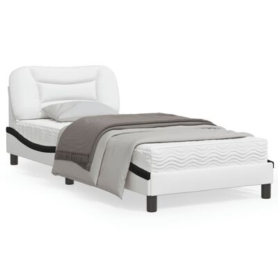 vidaXL Cadre de lit avec lumières LED blanc noir 80x200 cm similicuir