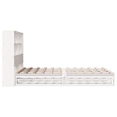 vidaXL Lit bibliothèque sans matelas blanc 120x190 cm bois massif