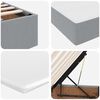 vidaXL Lit avec rangement et matelas Gris clair 200 x 200 cm Polyester