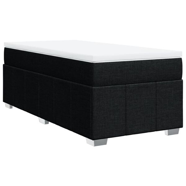 vidaXL Sommier &agrave; lattes de lit avec matelas Noir 90x200 cm Tissu