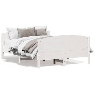 vidaXL Cadre de lit sans matelas blanc 120x200 cm bois de pin massif