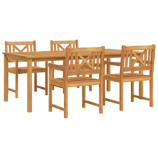 vidaXL Ensemble de salle &agrave; manger pour jardin 5 pcs Marron