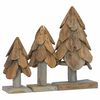 vidaXL Sapin de No&euml;l 3 pc Marron 40 cm Bois de teck massif