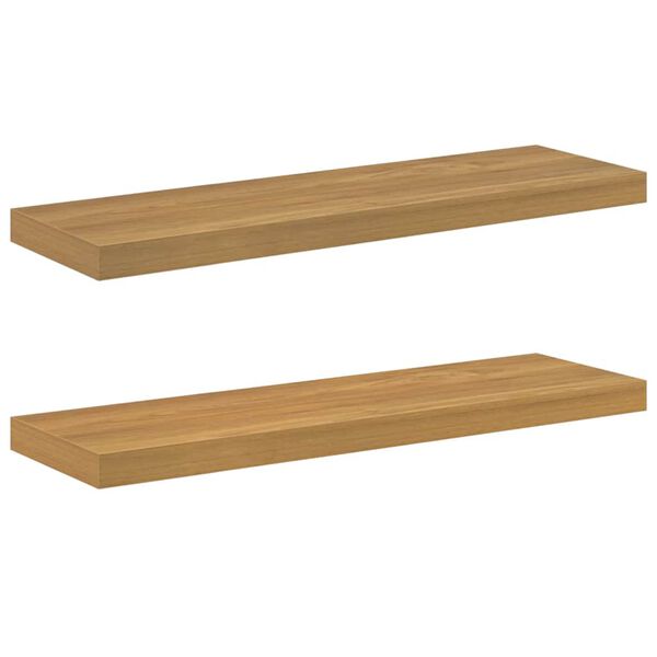 vidaXL &Eacute;tag&egrave;re Murale 2 pcs Marron 80 x 23,5 x 4 cm Bois d'ing&eacute;nierie