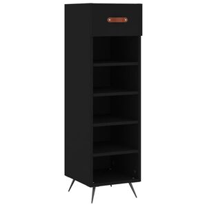 vidaXL Armoire &agrave; chaussures noir 30x35x105 cm bois d'ing&eacute;nierie