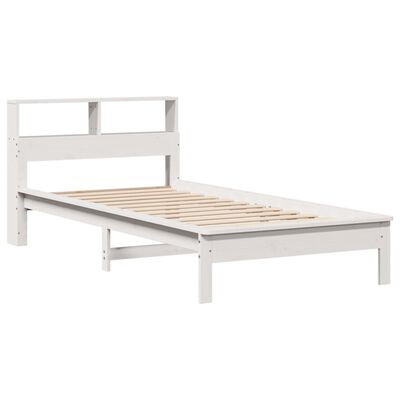 vidaXL Lit bibliothèque sans matelas blanc 75x190cm bois de pin massif