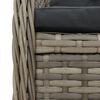 vidaXL Ensemble &agrave; manger de jardin 5 pcs coussins gris r&eacute;sine tress&eacute;e