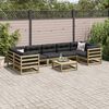 vidaXL Salon de jardin 8 pcs avec coussins bois de pin impr&eacute;gn&eacute;