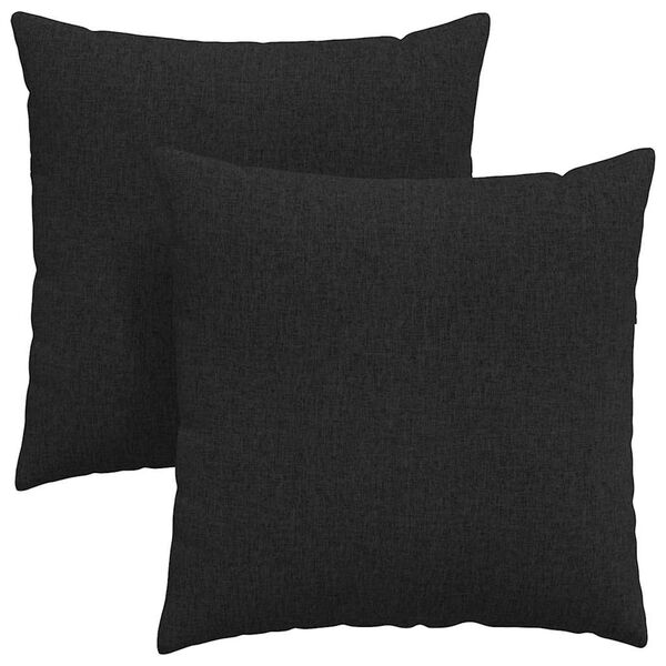 vidaXL Coussins de canap&eacute; 2 pcs Noir 60 x 60 cm tissu