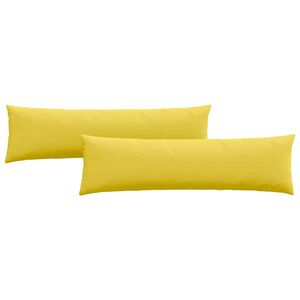 vidaXL Coussins de canap&eacute; 2 pcs Jaune clair 145 x 40 cm tissu