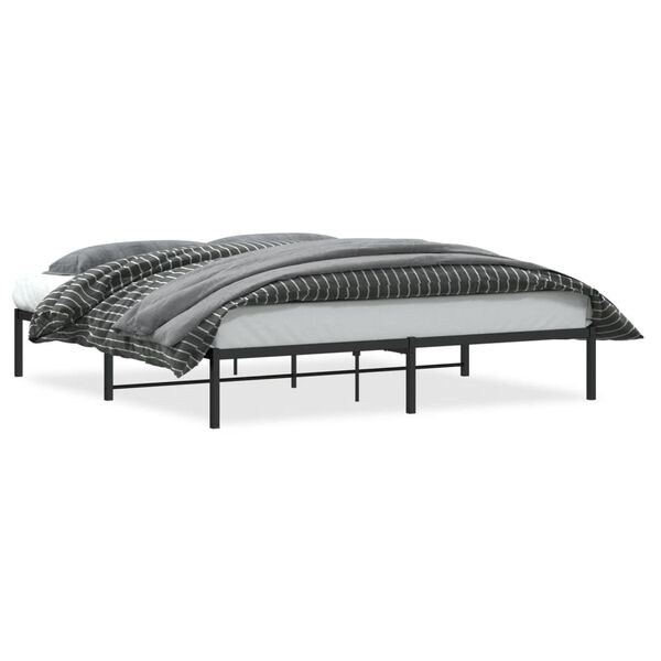 vidaXL Cadre de lit m&eacute;tal noir 180x200 cm