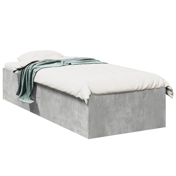 vidaXL Cadre de lit sans matelas gris b&eacute;ton 75x190 cm