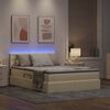 vidaXL Lit avec rangement et LED avec matelas Cr&egrave;me 140 x 200 cm tissu