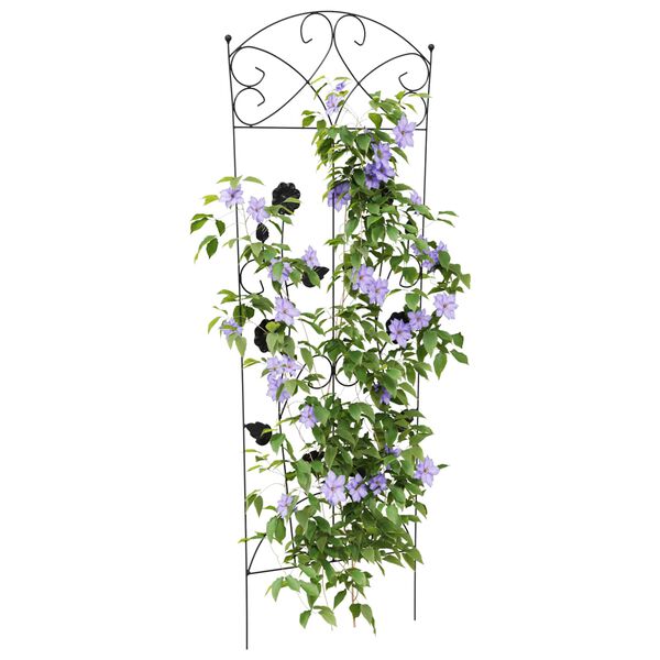 vidaXL Cl&ocirc;ture de jardin 3 pcs Noir 110,5 x 42,5 cm Acier