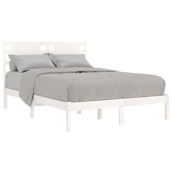 vidaXL Cadre de lit sans matelas blanc 120x190 cm bois massif