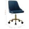 vidaXL Chaises pivotantes &agrave; manger lot de 6 bleu velours