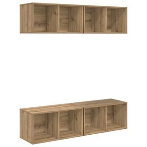 vidaXL Ensemble meuble TV 4 pc Ch&ecirc;ne artisanal Bois d'ing&eacute;nierie